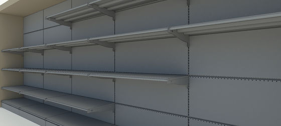 Display Shelving – Metal and Wood Gondola Shelves with Lighting, Supermarket Retail Fixture for Modern and Elegant Store Design